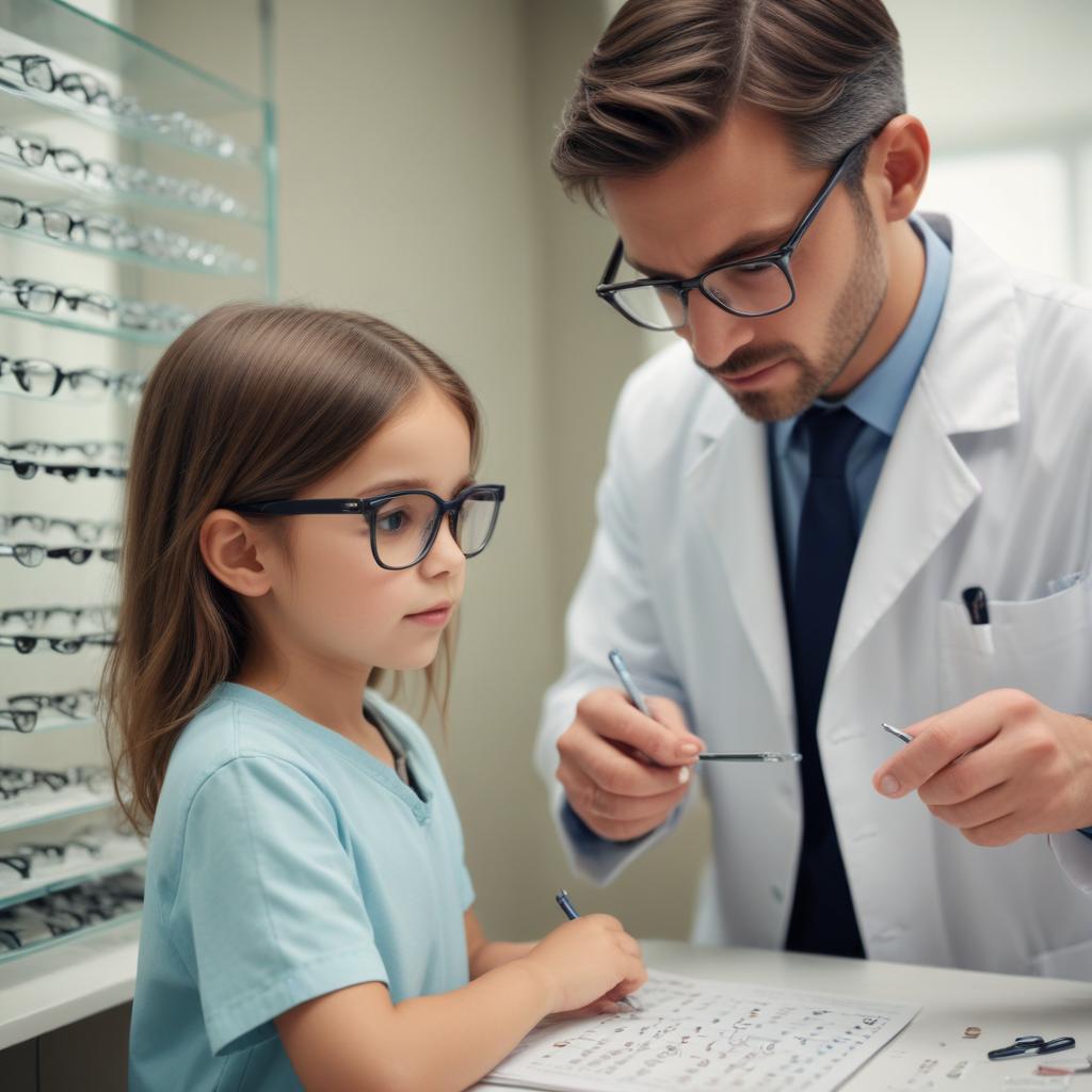 Подбор детских очков для коррекции зрения в медицинской клинике